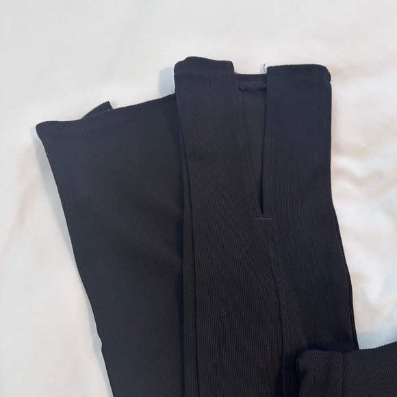 H&M Divided Split Hem & Seam Front Black Leggings S - Picture 3 of 9